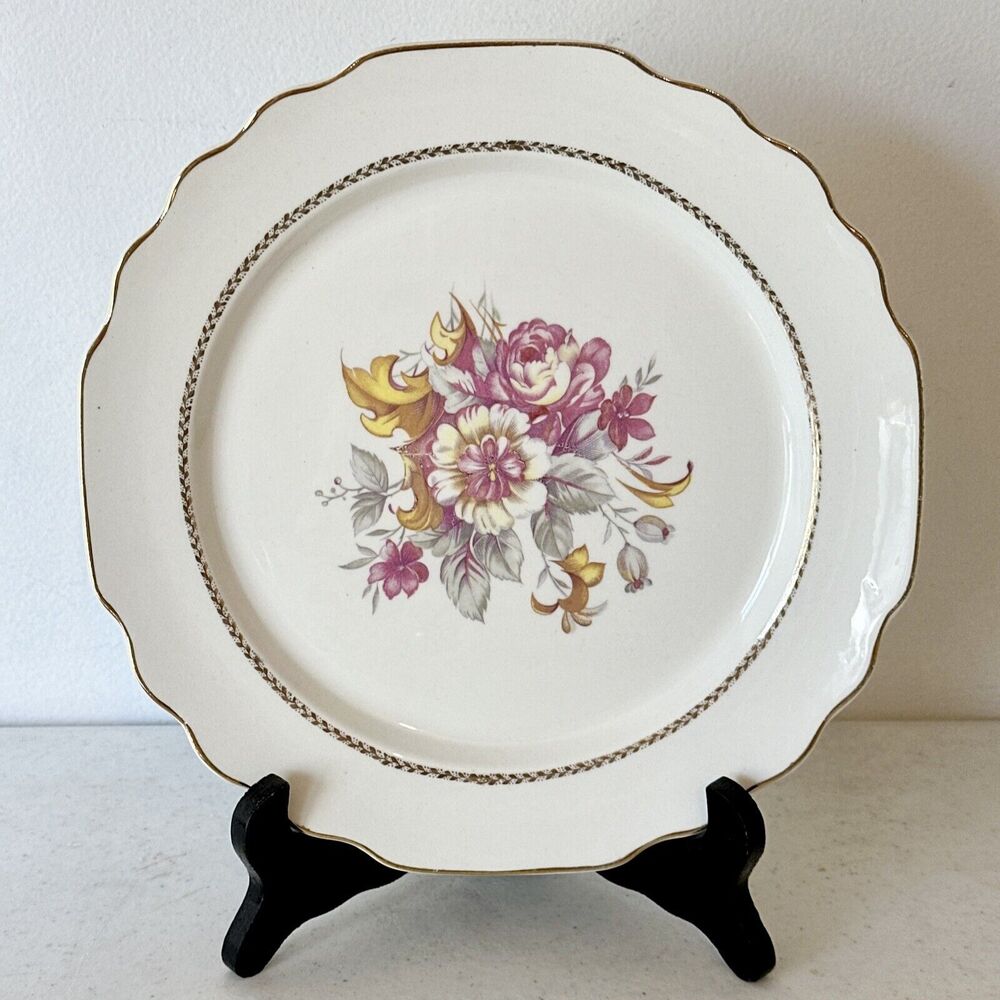 1 Replacement Plate Vintage W.S. George Lido Canarytone Dinner  9.5” Made In USA